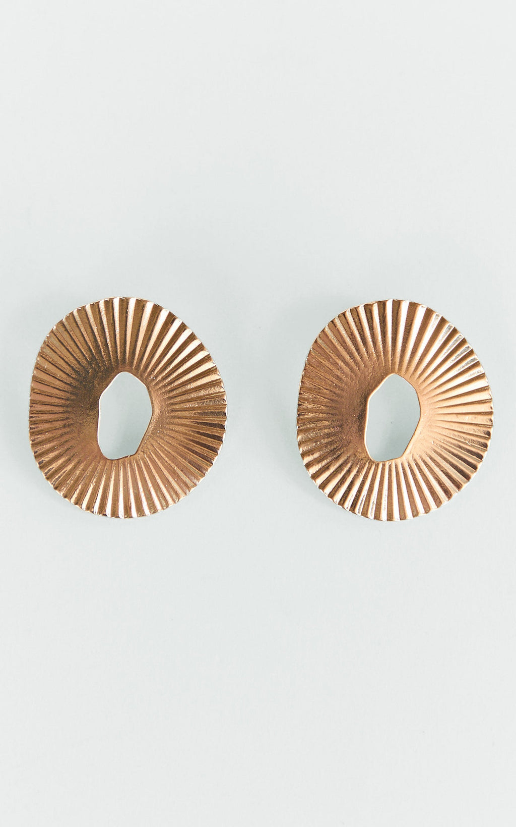 Nova Textured Oval Earrings in Gold
