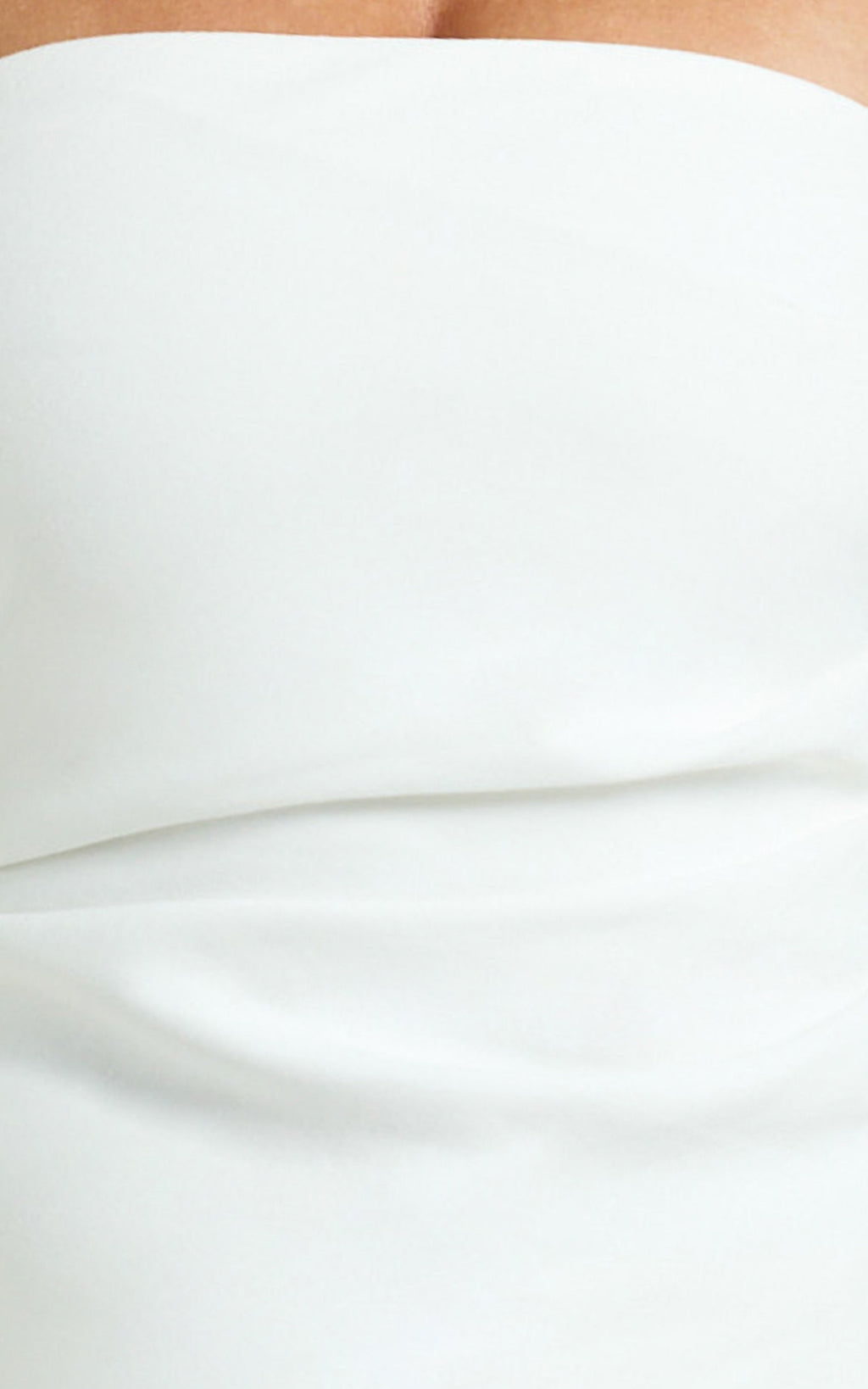 Paula Top - Strapless Asymmetrical Gathered Top in Off White