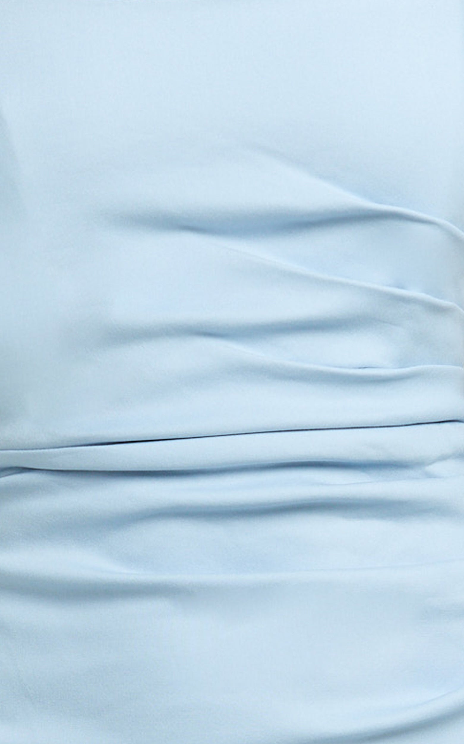 Pietra Midi Dress - Strapless Side Seam Tucks Fitted Dress in Soft Blue