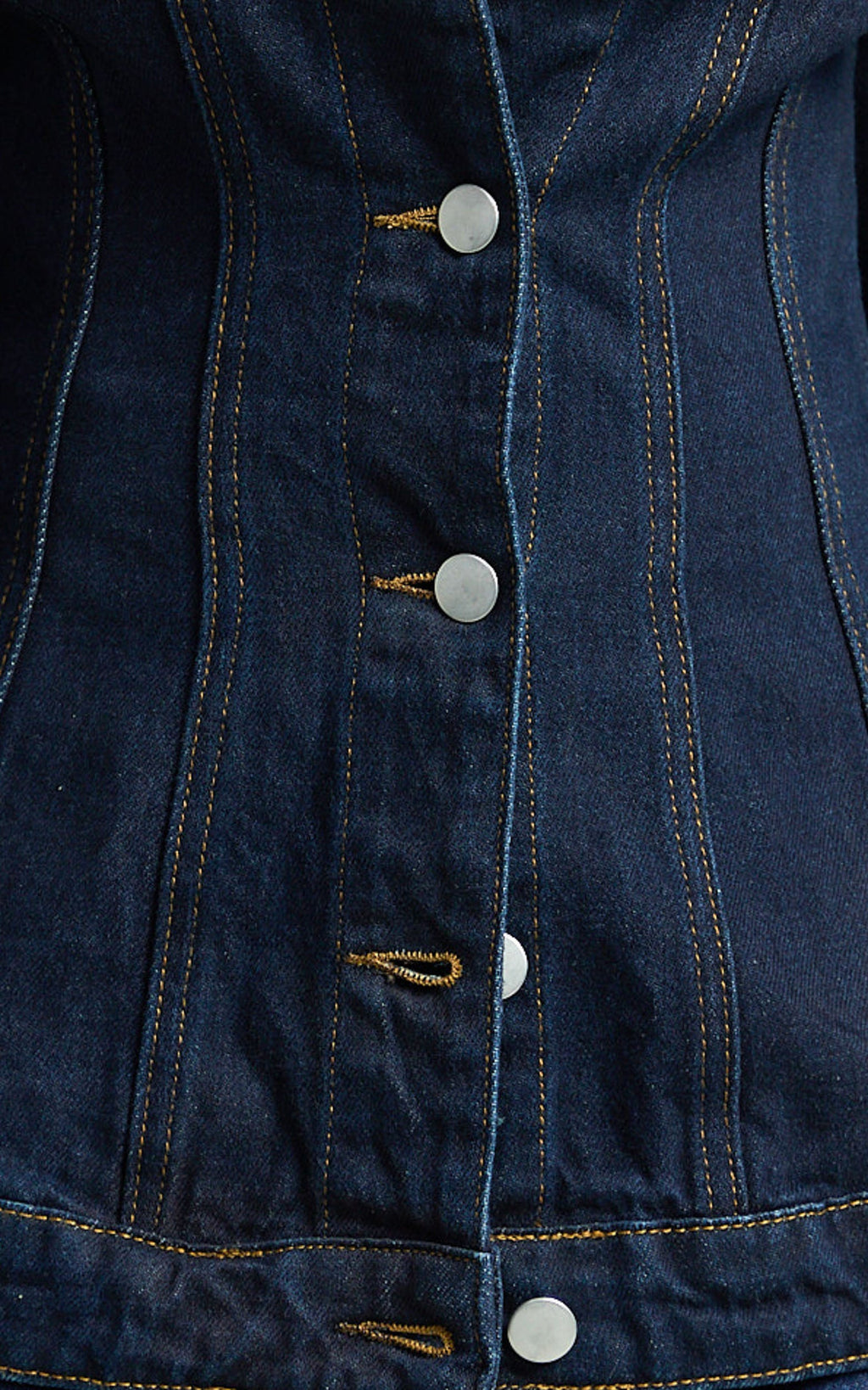 Tianna Jacket - Long Sleeve Contoured Recycled Denim Jacket in Indigo Wash