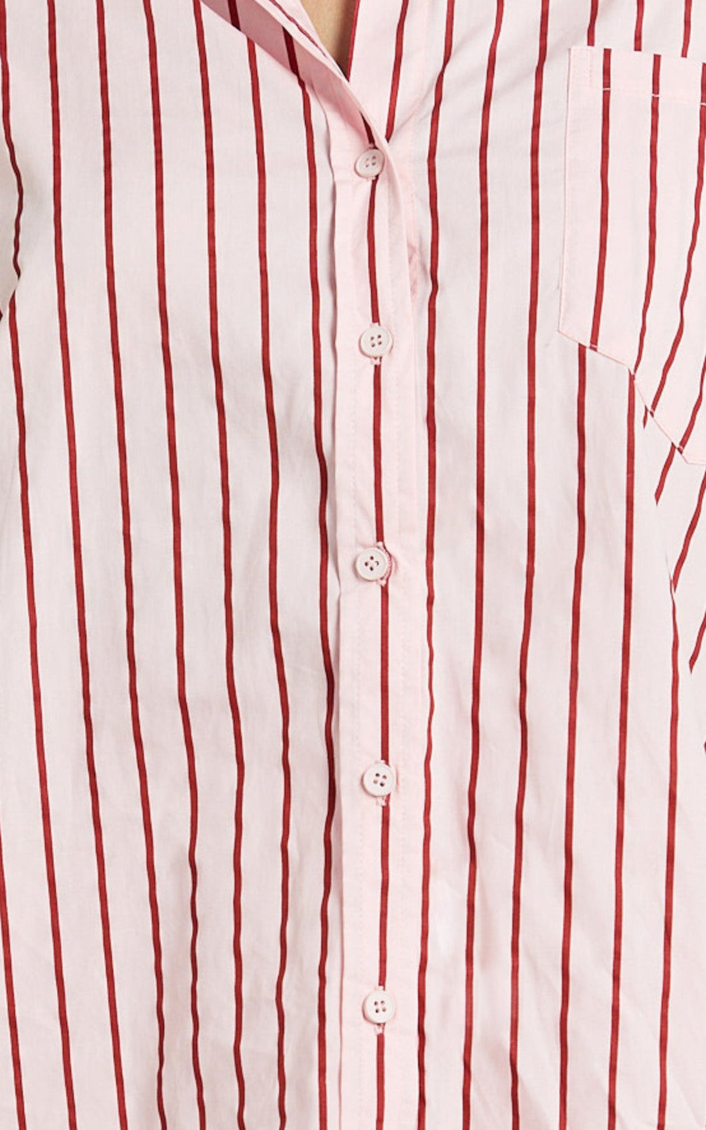 Tristan Top - Oversized Button Down Long Sleeve Striped Shirt in Pink