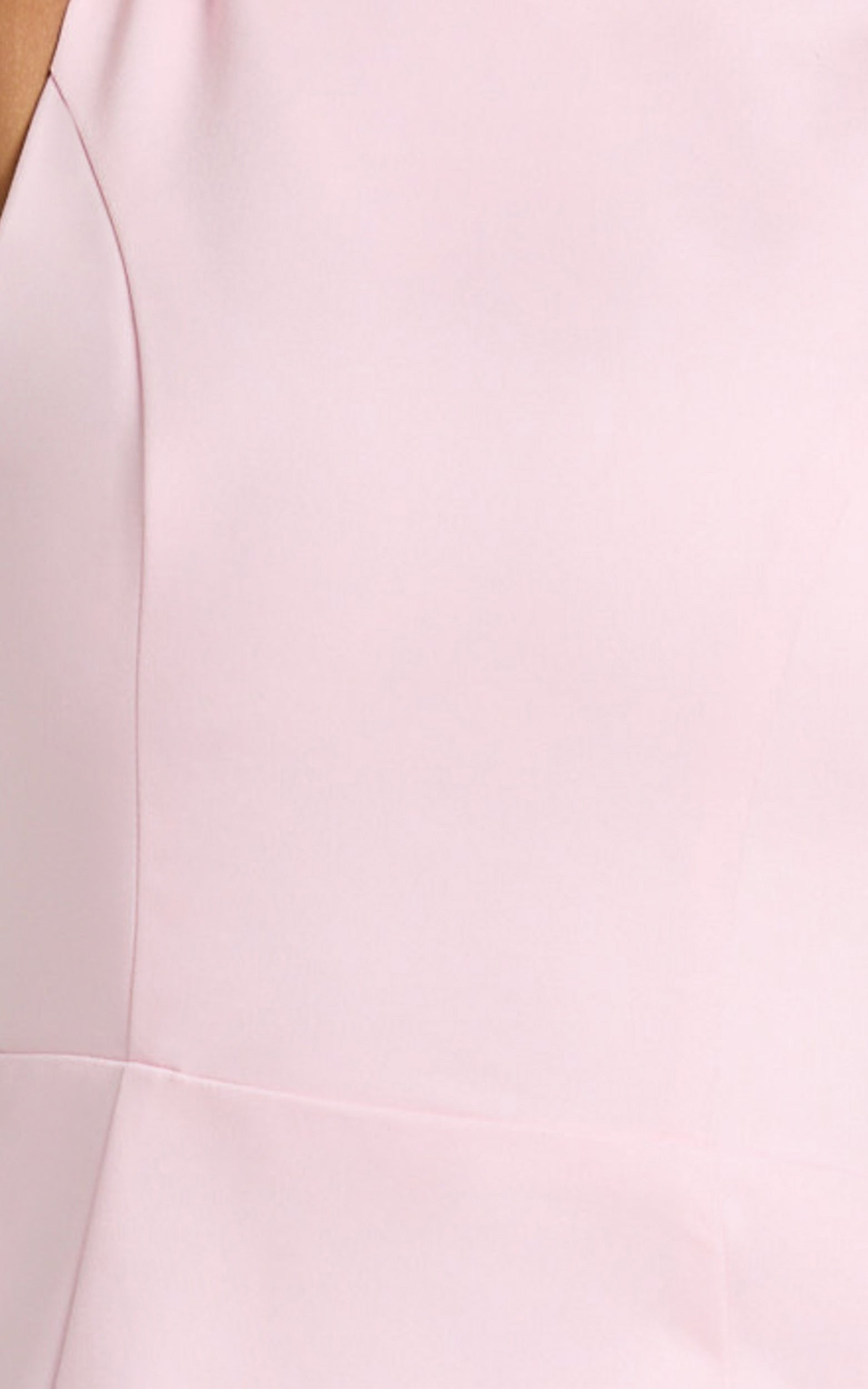 Windsor Mini Dress - Boatneck A-Line Skirt Back Bow Dress in Pale Pink