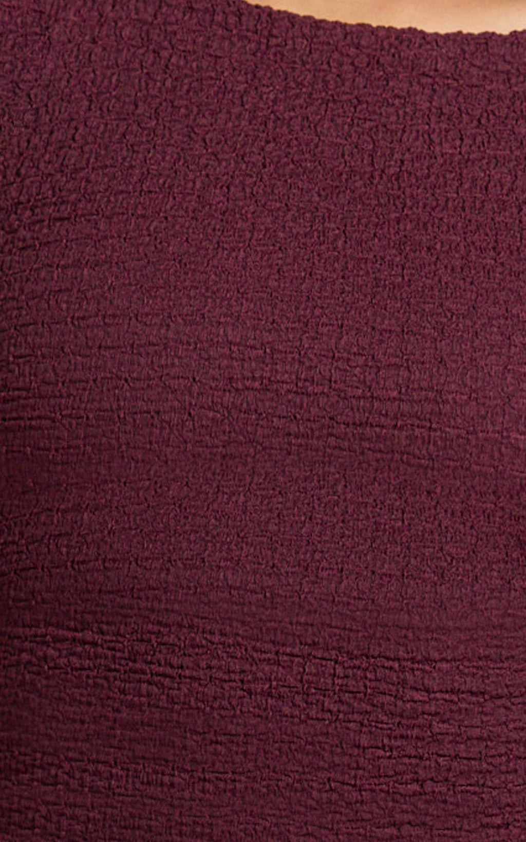 Wyatt Mini Dress - High Boatneck Twist Band Skirt Fitted Dress in Wine